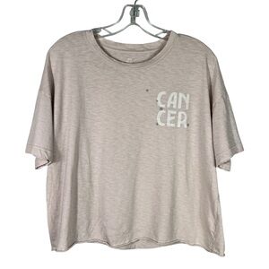 Aerie Real Soft Cancer Astrology Star Sign Pastel Pink Oversized Cropped T-Shirt